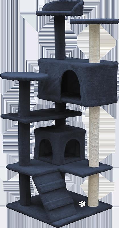 132cm Cat Tree Scratching Post Scratcher Tower Condo House Furniture Wood - Grey Payday Deals