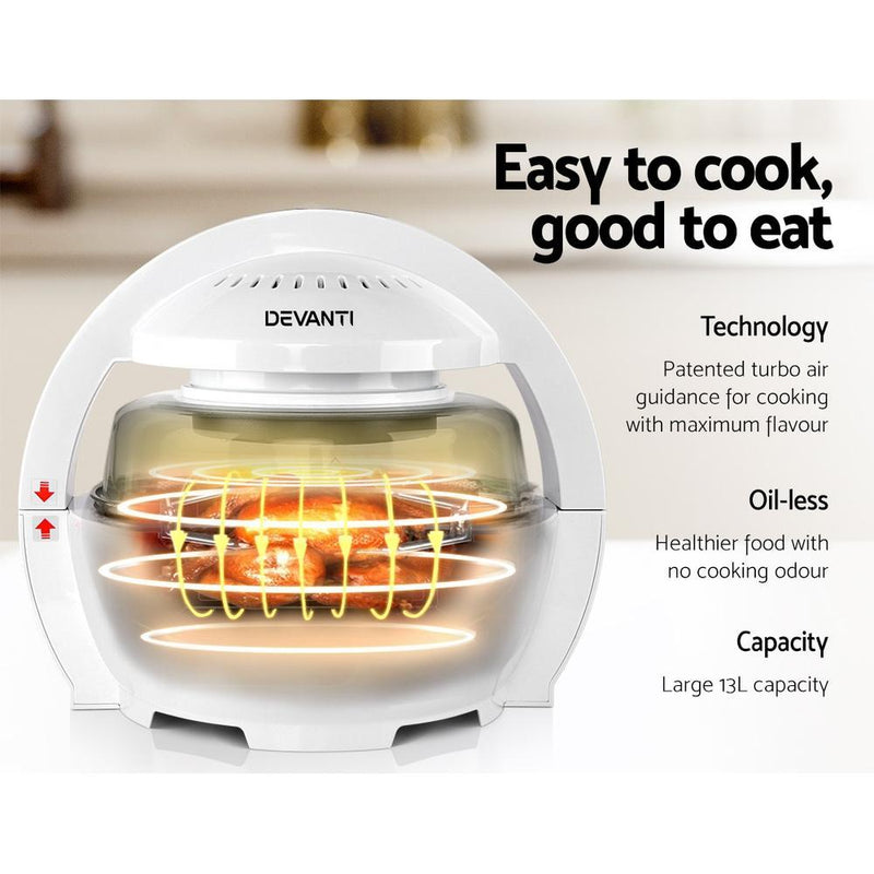 13L Air Fryer Oven Cooker - White