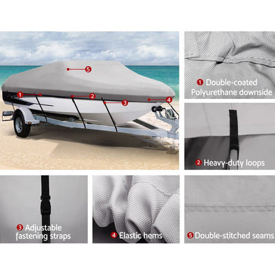 14 - 16 foot Waterproof Boat Cover - Grey Payday Deals