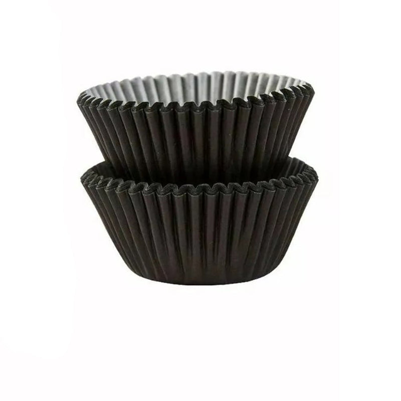 Mini Black Cupcake Cases Baking Cups 100 Pack - Payday Deals
