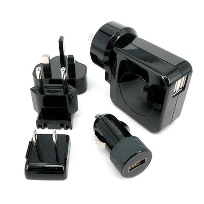 Huntkey TravelMate Multi Plugs USB Wall Charger Adapter 4.2 A US UK EU AU Plugs with Car Charger (D204) - Payday Deals