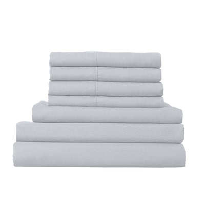 1500 Thread Count 6 Piece Combo And 2 Pack Duck Feather Down Pillows Bedding Set Indigo King Payday Deals