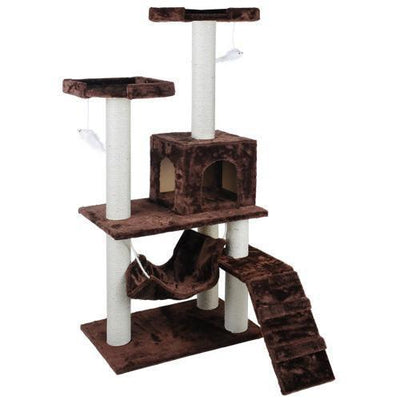  150cm Cat Scratching Tree Pole Gym House - Brown