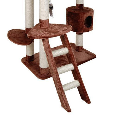  158cm Cat Scratching Tree Pole Gym House - Brown