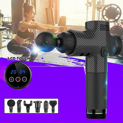 16.8V 6 Heads LCD Massage Gun Percussion Vibration Muscle Therapy Deep Tissue AU Payday Deals