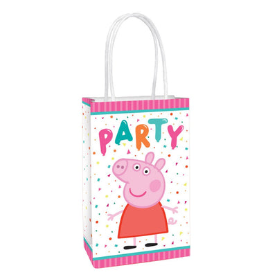 Peppa Pig Confetti Party Paper Kraft Bags 8 Pack