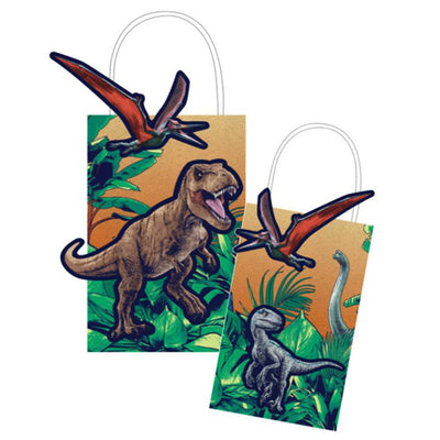 Dinosaur Jurassic Into The Wild Paper Loot Favour Kraft Bags 8 Pack
