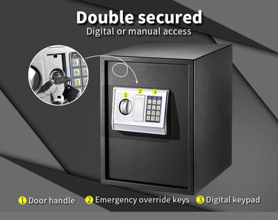 16L Electronic Safe Digital Security Box Home Office Cash Deposit Password Payday Deals