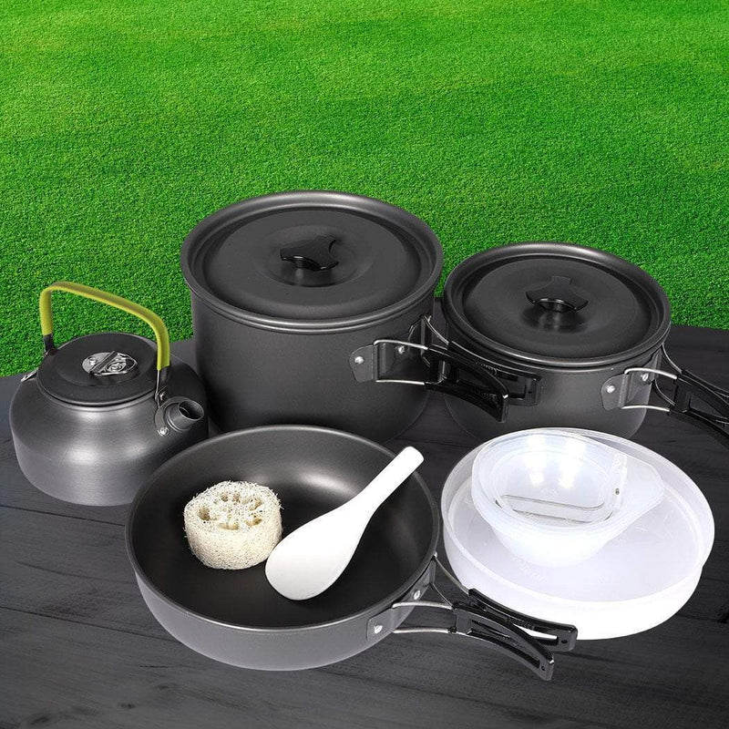 16Pcs Camping Cookware Set Outdoor Hiking Cooking Pot Pan Portable Picnic Payday Deals