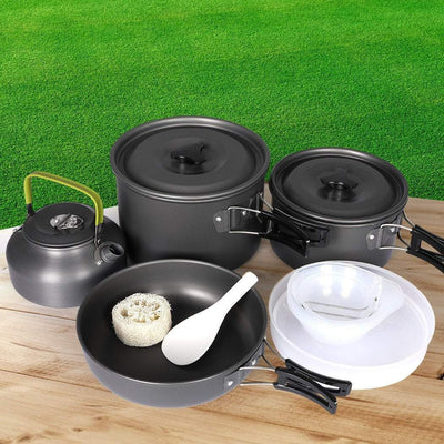 16Pcs Camping Cookware Set Outdoor Hiking Cooking Pot Pan Portable Picnic Payday Deals