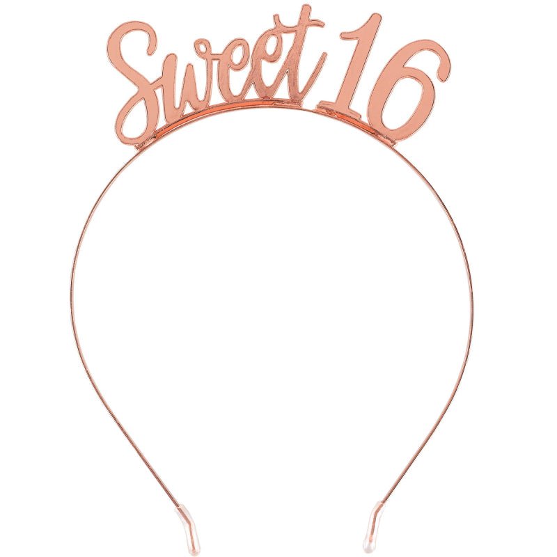 16th Blush Rose Gold Elegant Sweet 16 Sixteen Metal Headband Payday Deals