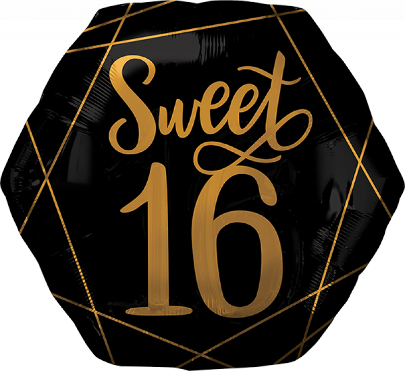 16th Sweet Sixteen Birthday Supershape Elegant Foil Balloon Payday Deals