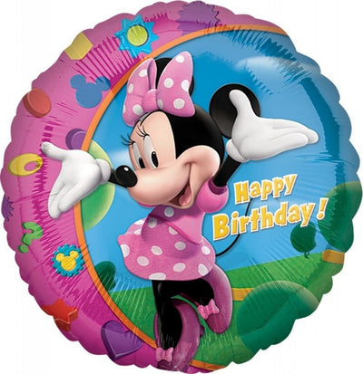 Minnie Mouse Happy Birthday Round Foil Balloon