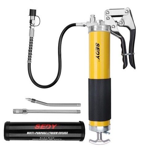 18inch Grease Gun 8000PSI Pistol Grip Flex Hose Heavy Duty Barrel With Cartridge Payday Deals