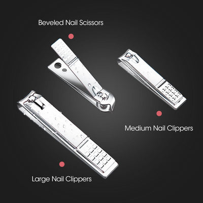 18PCS Manicure Pedicure Stainless Toe Nail Clippers Kit Cuticle Grooming Tools Payday Deals
