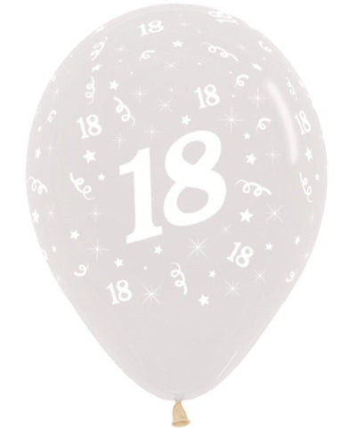 18th Birthday Clear Latex Balloons 6 Pack