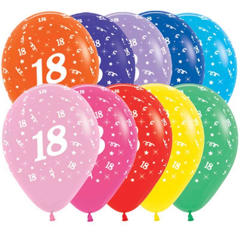 18th Birthday Fashion Assorted Latex Balloons 25 Pack Payday Deals