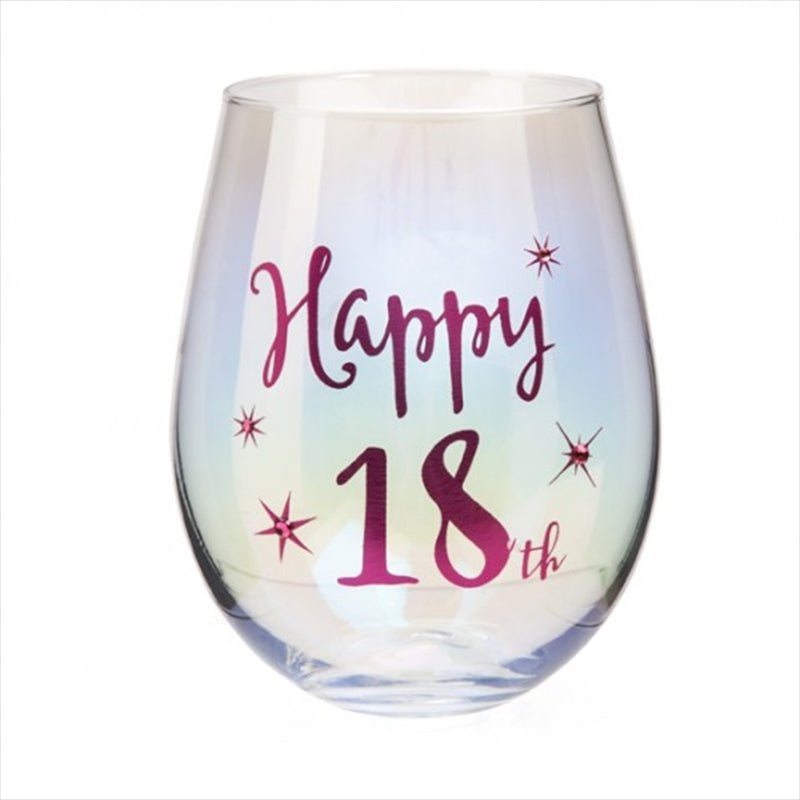 18th Birthday Irid Wine Glass Payday Deals