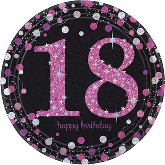 18th Birthday Pink Celebration 8 Guest Tableware Pack Payday Deals