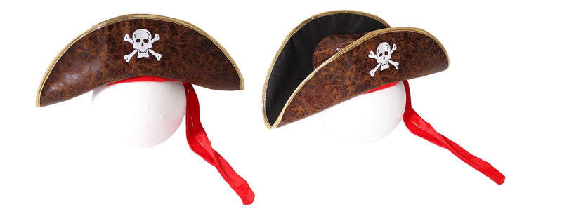 Deluxe Pirate Hat Costume Party Accessory Jack Sparrow - Brown