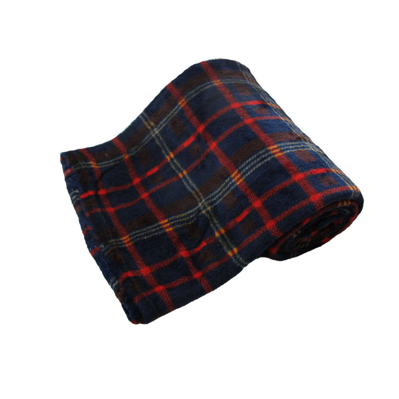 190GSM Fashion Printed Ultra Soft Coral Fleece Throw 127 x 152cm Checkered Payday Deals