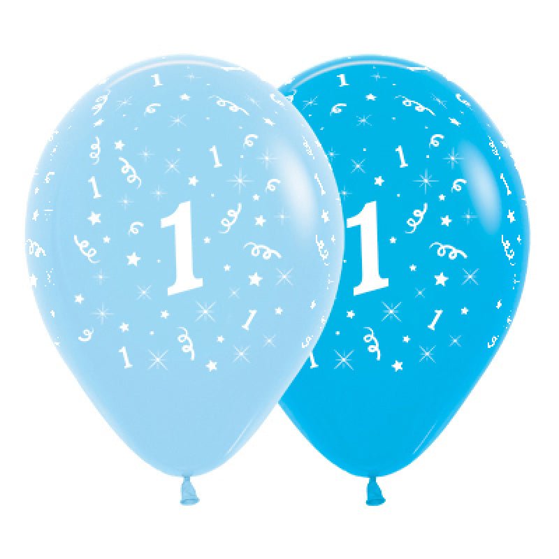 1st Birthday Boy Party Supplies All Over Age 1 Stars Blue Latex Balloons 6 Pack Payday Deals