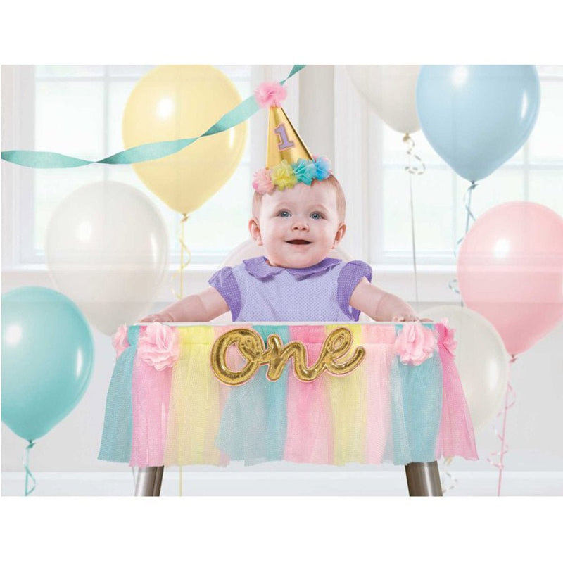 1st Birthday Girl Deluxe High Chair Decoration Payday Deals