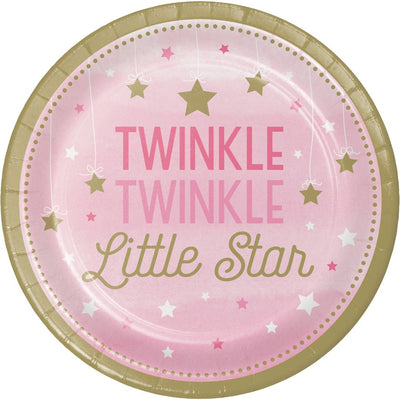 1st Birthday Girl Twinkle Little Star 8 Guest Deluxe Tableware Pack Payday Deals
