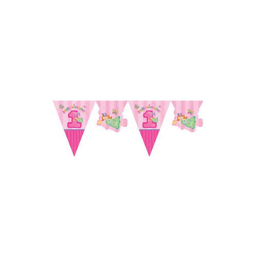1st Birthday Girls Party Supplies Fun at One Girl Flag Hanging Banner Payday Deals