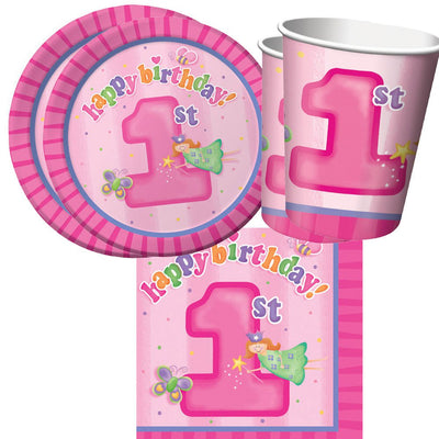 1st Birthday Party Supplies Fun At One Girl Party Pack 16 Guests Payday Deals