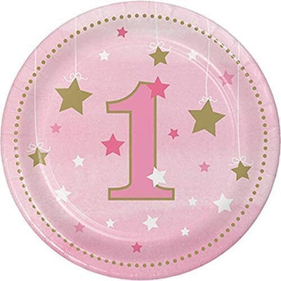 1st Birthday Twinkle Twinkle Little Star Girl 8 Guest Deluxe Tableware Pack Payday Deals