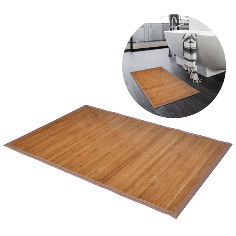 2 Bamboo Bath Mats 40 x 50 cm Brown Payday Deals