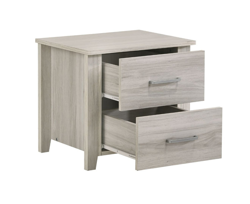 2 Drawers Bedside Table In White Oak Payday Deals
