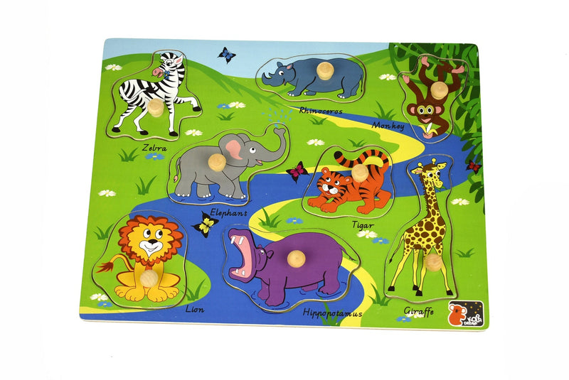 2 IN 1 SAFARI ANIMAL PEG PUZZLE Payday Deals