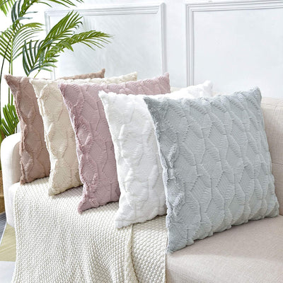 2 Pack Decorative Boho Throw Pillow Covers 45 x 45 cm (White) Payday Deals