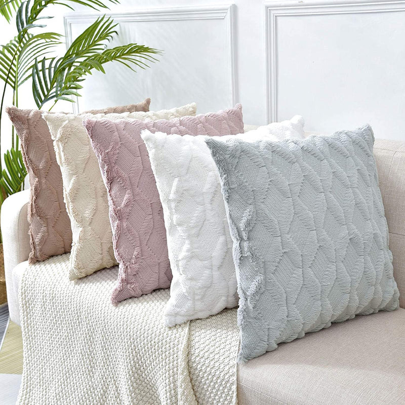 2 Pack Decorative Boho Throw Pillow Covers 45 x 45 cm (White) Payday Deals