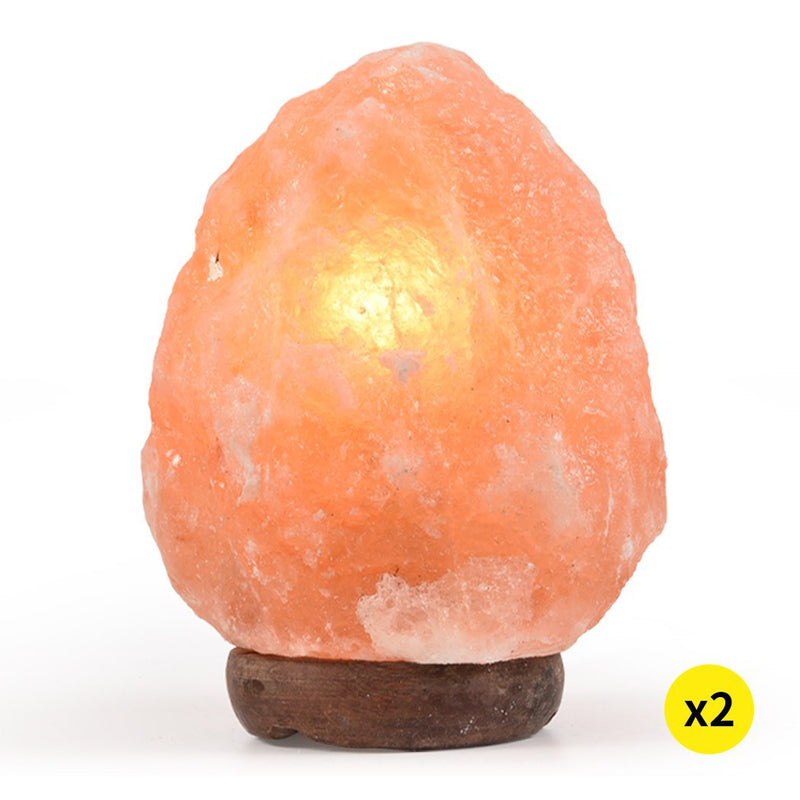 2 Pcs 3-5 kg Himalayan Salt Lamp Rock Crystal Natural Light Dimmer Switch Payday Deals