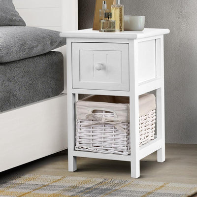 2 PCS Artiss Bedside Table - White Payday Deals