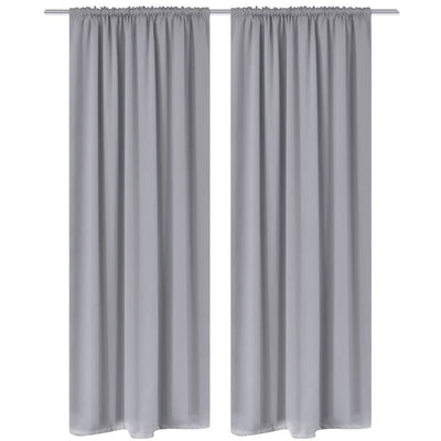 2 pcs Grey Slot-Headed Blackout Curtains 135 x 245 cm Payday Deals