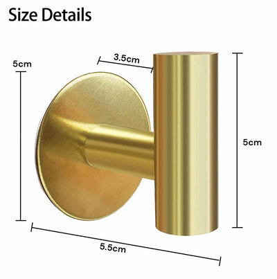 2 Pcs Wall Mount Self Adhesive Bathroom Towel Hooks Holder Cloth Hanger Hook Door Hanger Gold Payday Deals