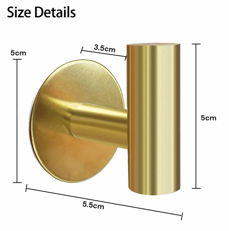 2 Pcs Wall Mount Self Adhesive Bathroom Towel Hooks Holder Cloth Hanger Hook Door Hanger Gold Payday Deals