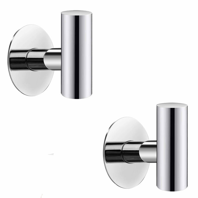 2 Pcs Wall Mount Self Adhesive Bathroom Towel Hooks Holder Cloth Hanger Hook Door Hanger Poliched Chrome Payday Deals