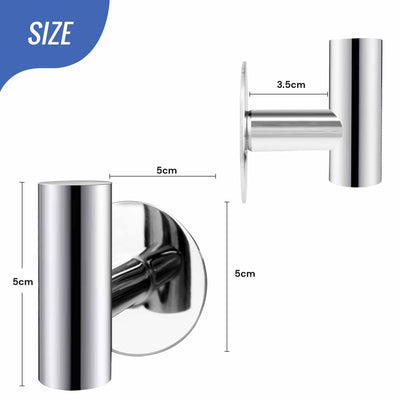 2 Pcs Wall Mount Self Adhesive Bathroom Towel Hooks Holder Cloth Hanger Hook Door Hanger Poliched Chrome Payday Deals