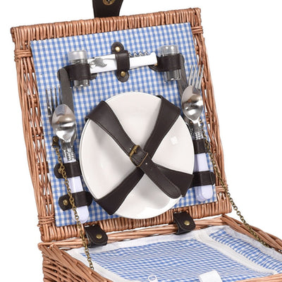 2 Person Picnic Basket Wicker Baskets Set Insulated Outdoor Blanket Gift Storage Payday Deals