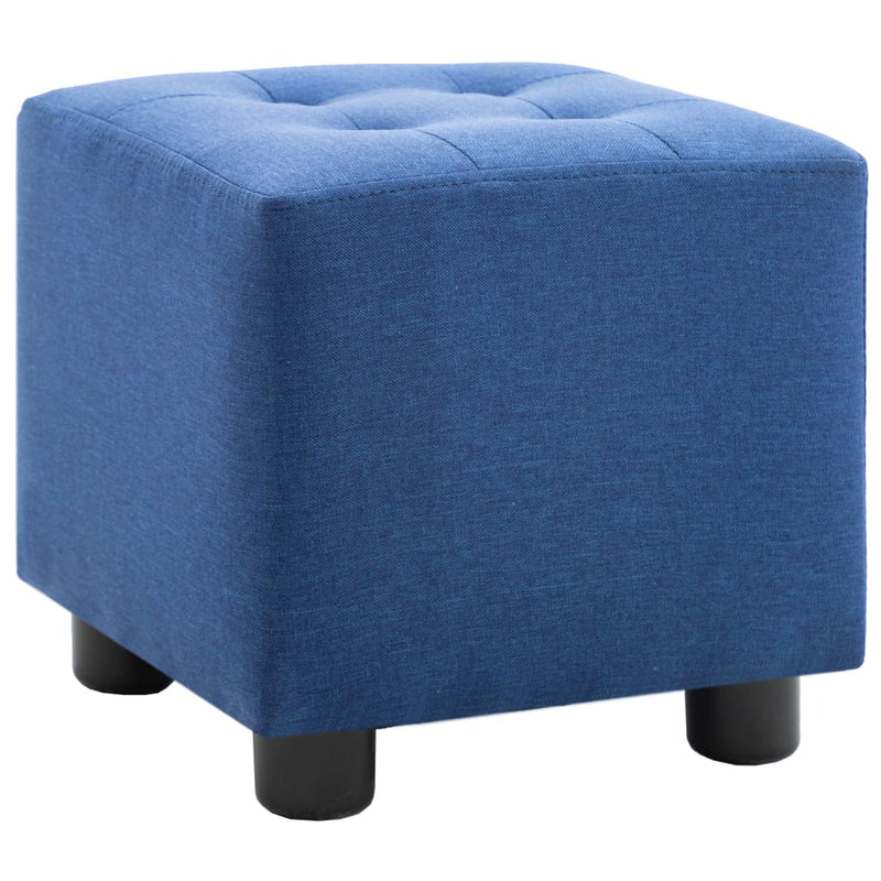 2 Piece Armchair and Stool Set Blue Fabric Payday Deals