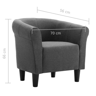 2 Piece Armchair and Stool Set Dark Grey Fabric Payday Deals