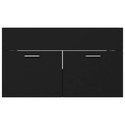 2 Piece Bathroom Furniture Set Black Chipboard Payday Deals