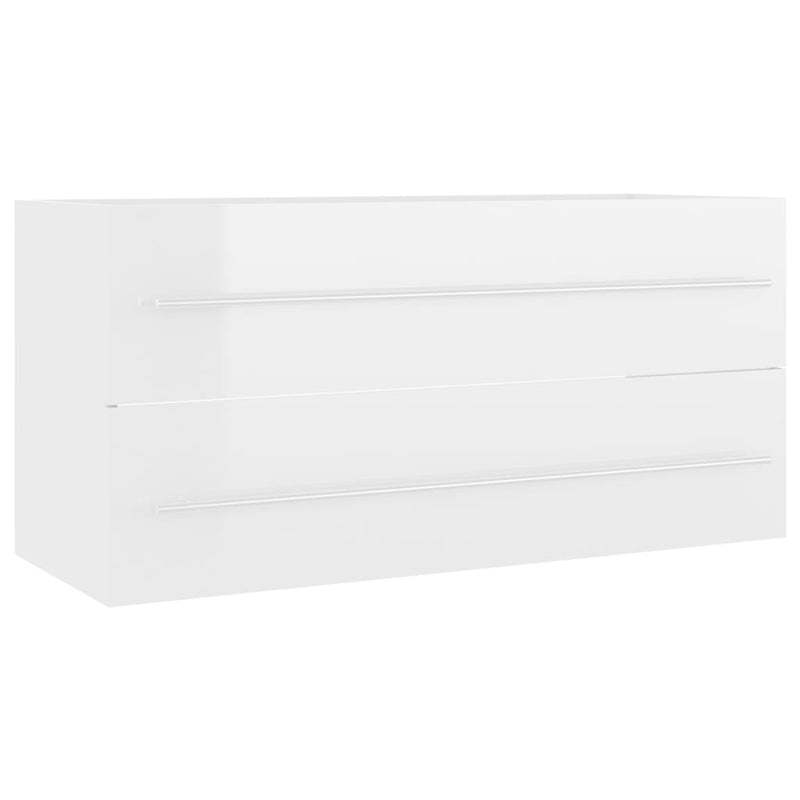 2 Piece Bathroom Furniture Set High Gloss White Chipboard Payday Deals