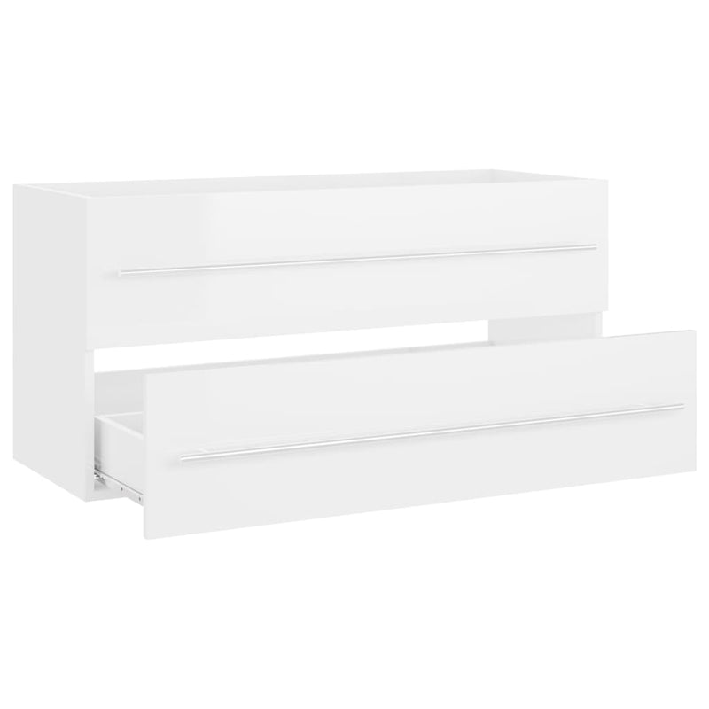 2 Piece Bathroom Furniture Set High Gloss White Chipboard Payday Deals