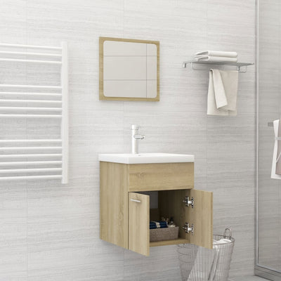 2 Piece Bathroom Furniture Set Sonoma Oak Chipboard Payday Deals